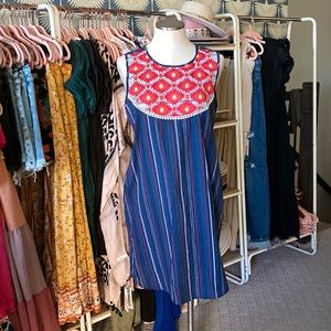 Embroidered blue dress